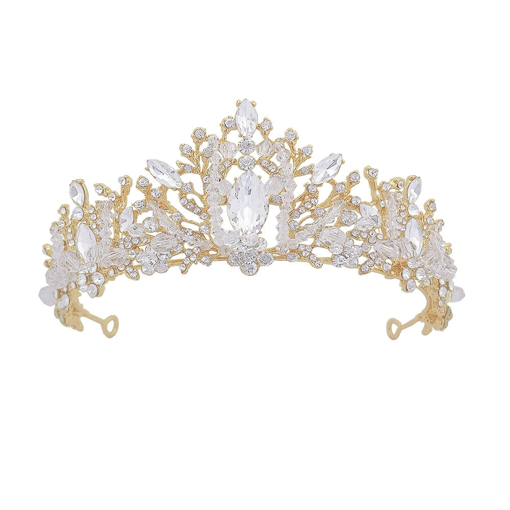 Crystal Rhinestone Fashion Crown Wedding Pageants Party Princess Tiara Tullelux Bridal Crowns