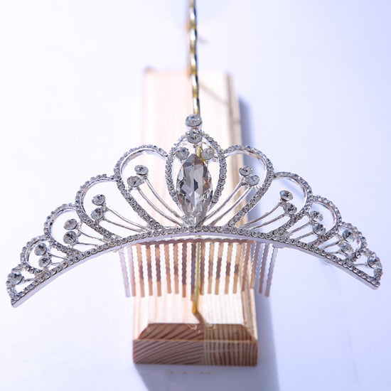 Crystal Rhinestone Tiara Bridal Crown Queen Princess Pageant Hair  Comb Accessory