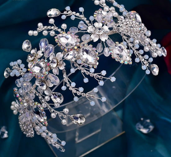 Trendy Bridal Headband Wedding Crown Hair Accessory Crystal Hair Headdress