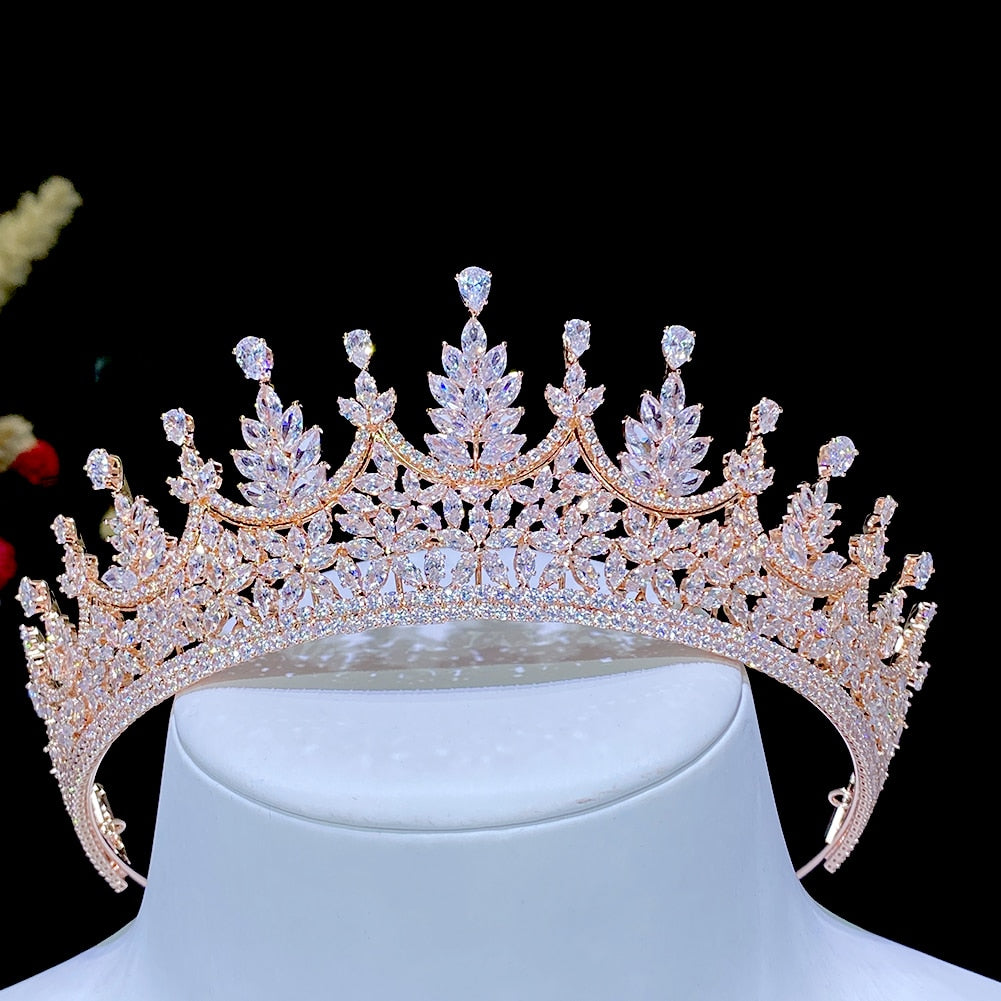 Tiara Crown Cubic Zirconia Crystal Wedding Accessory – Tulle Lux