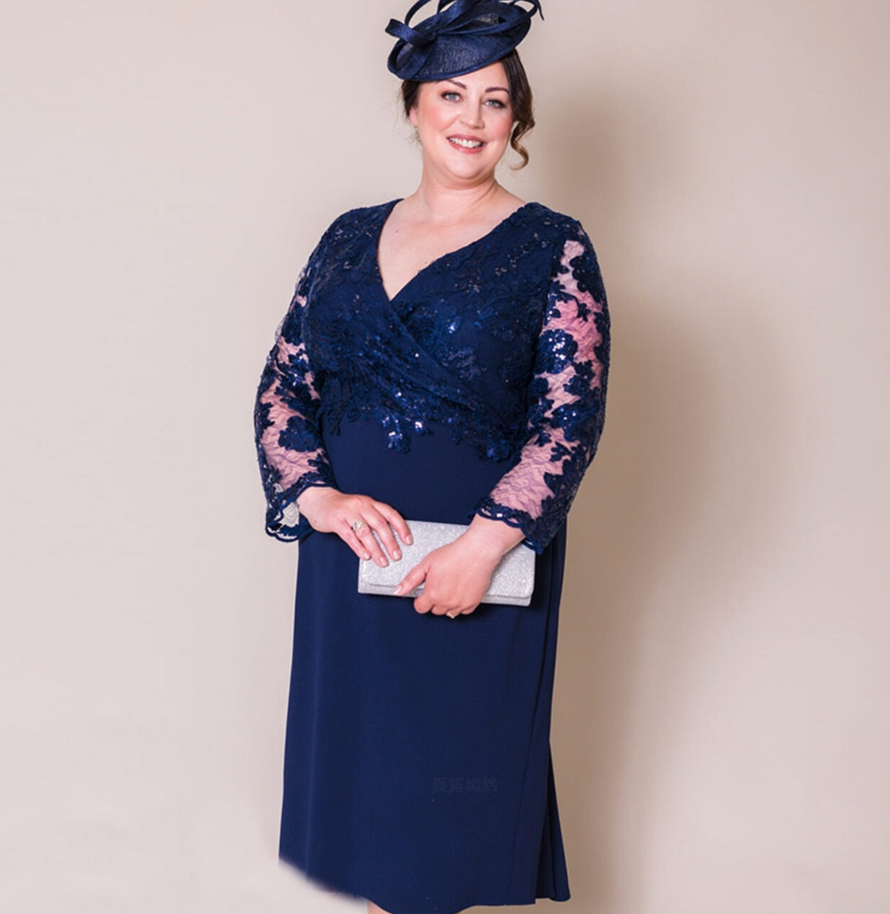 Plus Size Mother of the Bride Illusion Lace Sheath Dress