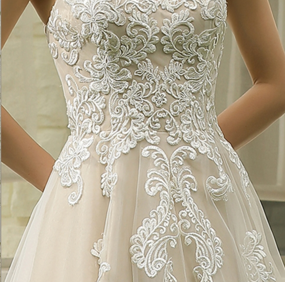 Wedding Dress Illusion Halter Neckline Ball Gown
