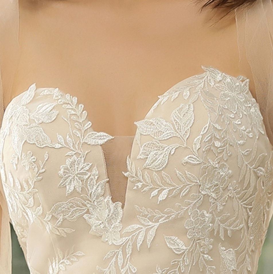 Wedding Dress Sweetheart Lace Tulle Mermaid Gown