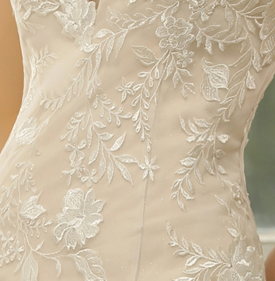 Wedding Dress Sweetheart Lace Tulle Mermaid Gown