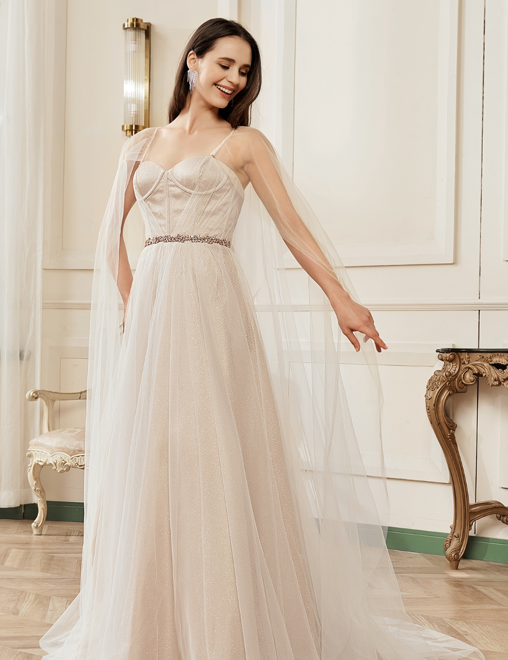 Wedding Dress Shimmer Corset Sparkle Tulle Bridal Gown