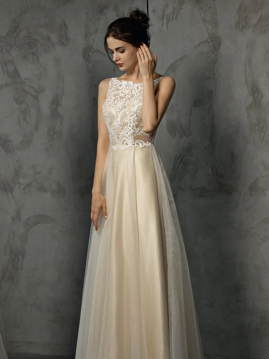 A-Line Bridal Gown With Delicate Applique