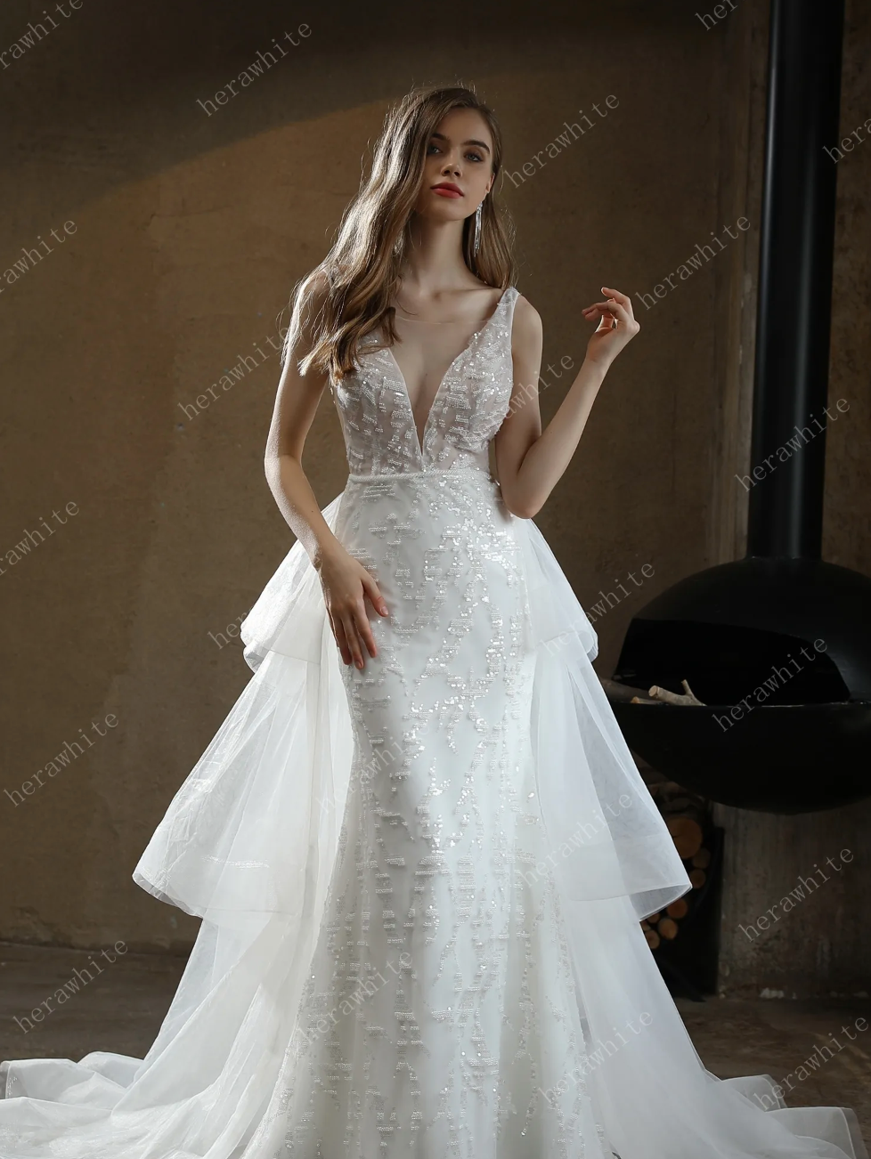 Beaded sheath wedding dress best sale