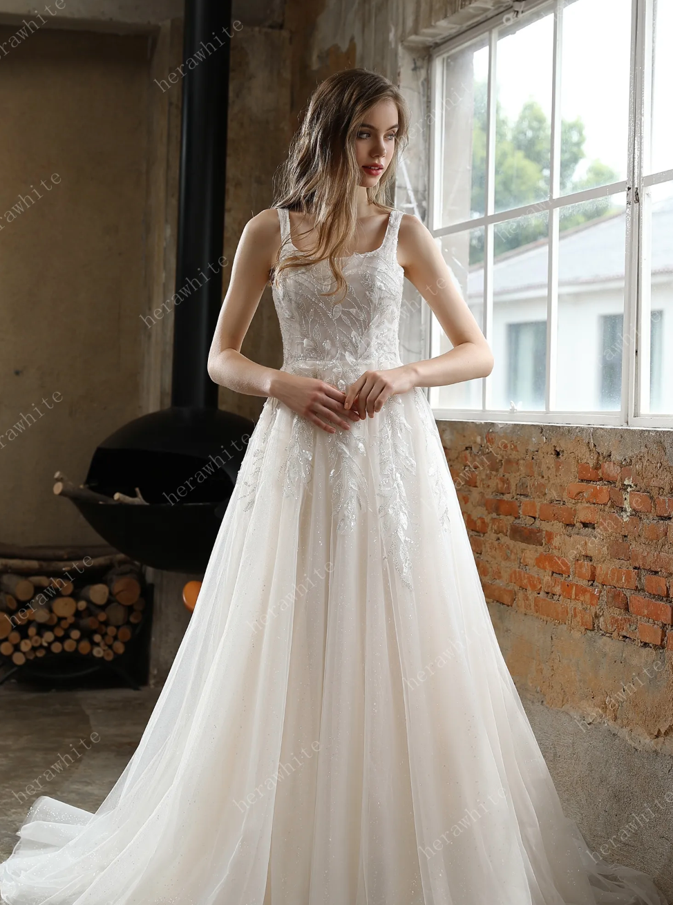 Neck wedding dress best sale