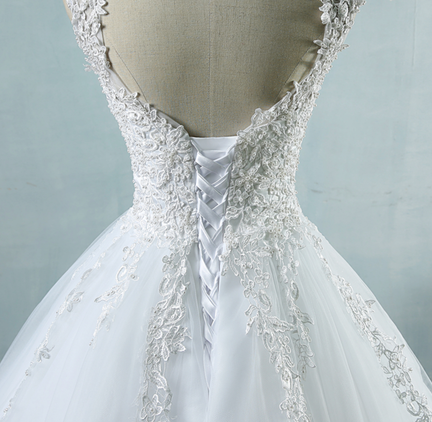 Tulle Wedding Dress with Pearls and Lace Appliques - TulleLux Bridal Crowns &  Accessories 