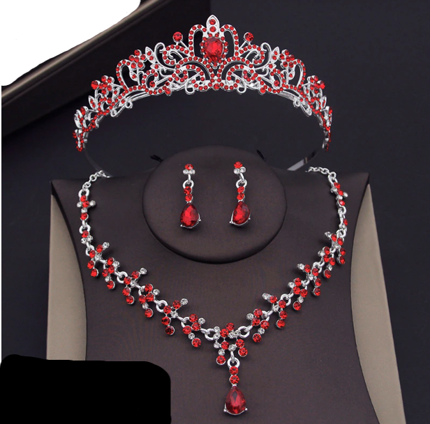 Party Crown Jewelry Sets Tiara Pendant Necklace & Earrings  display picture 1