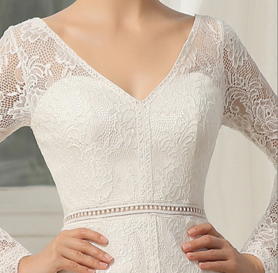 Wedding Dress Lace High Split Bridal Gown A Line