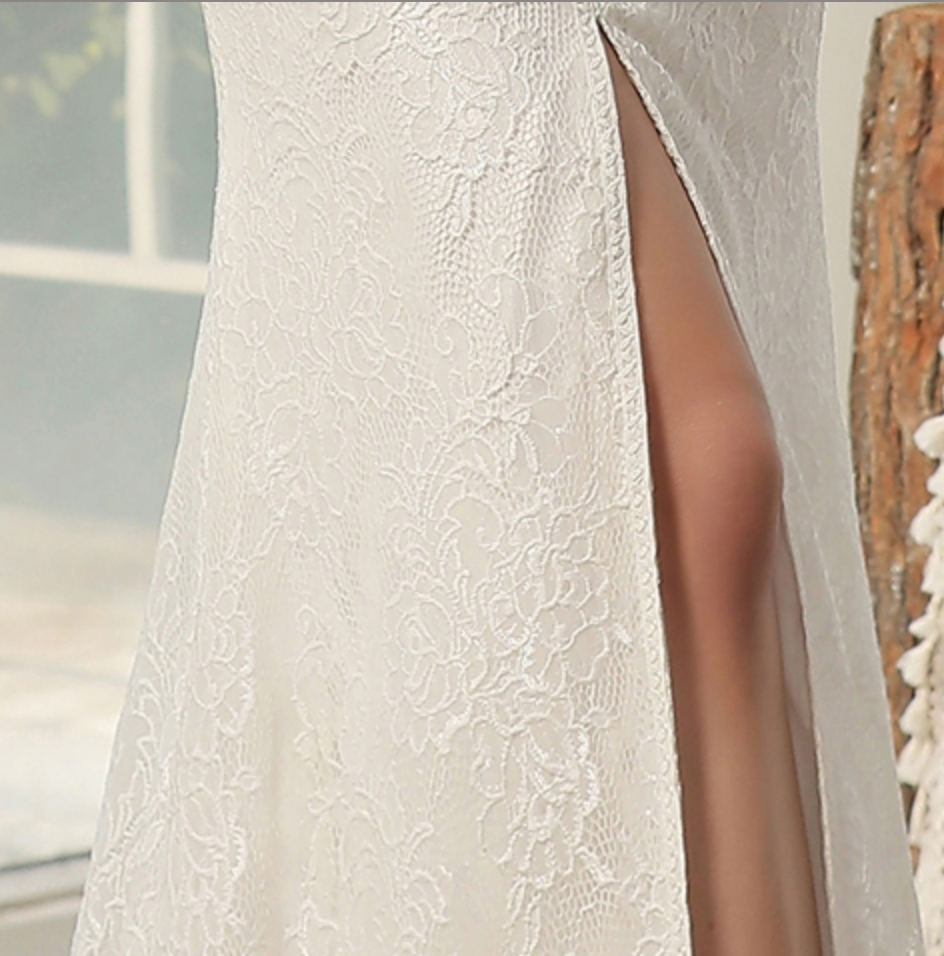 Wedding Dress Lace High Split Bridal Gown A Line