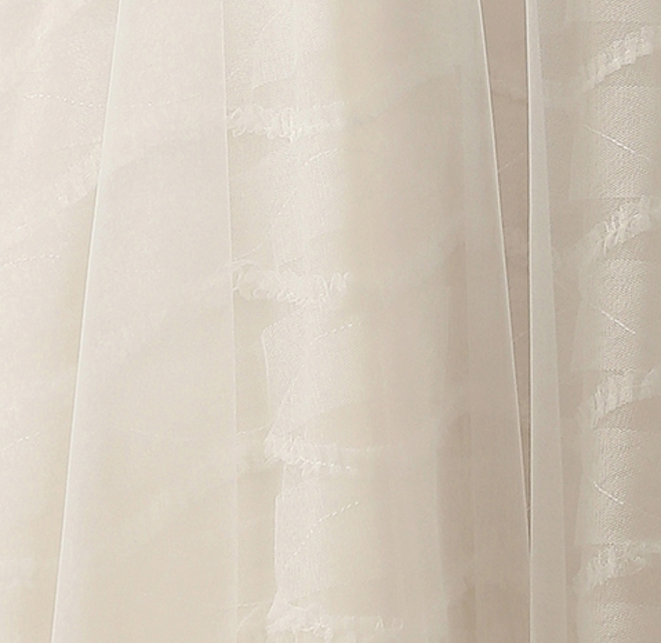 Wedding Dress Simple Pleated A-line With 3D Lace Underline