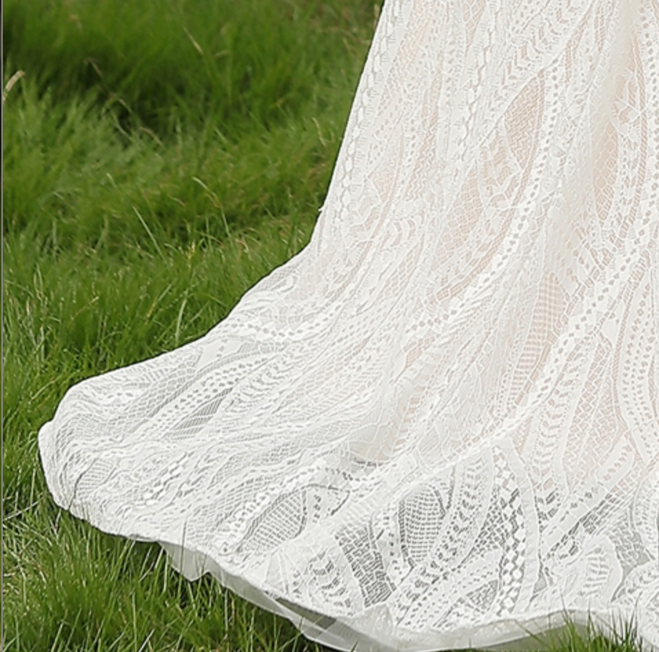 Wedding Dress Slim With Illusion Back