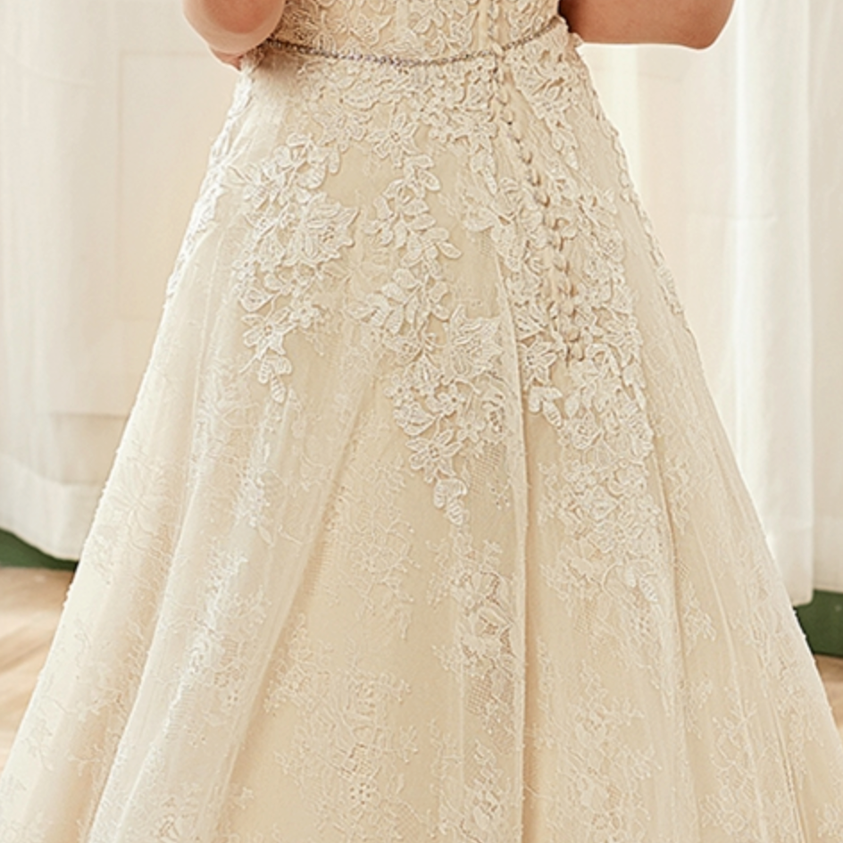 Wedding Dress Illusion Halter Neckline Lace Bridal Gown