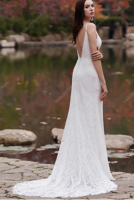 Geometry Lace Bohemian Fit & Flare Wedding Dress