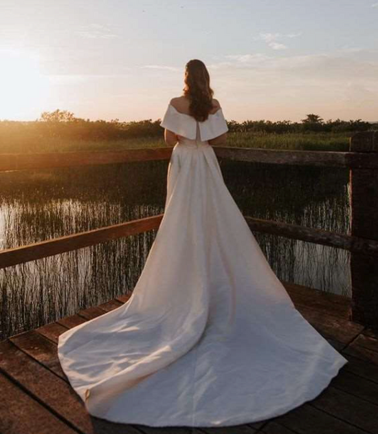 Detachable Train Sweetheart Satin Mermaid Vestido De Noiva Wedding Bridal Gown