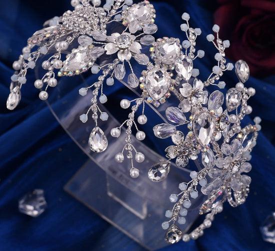 Trendy Bridal Headband Wedding Crown Hair Accessory Crystal Hair Headdress