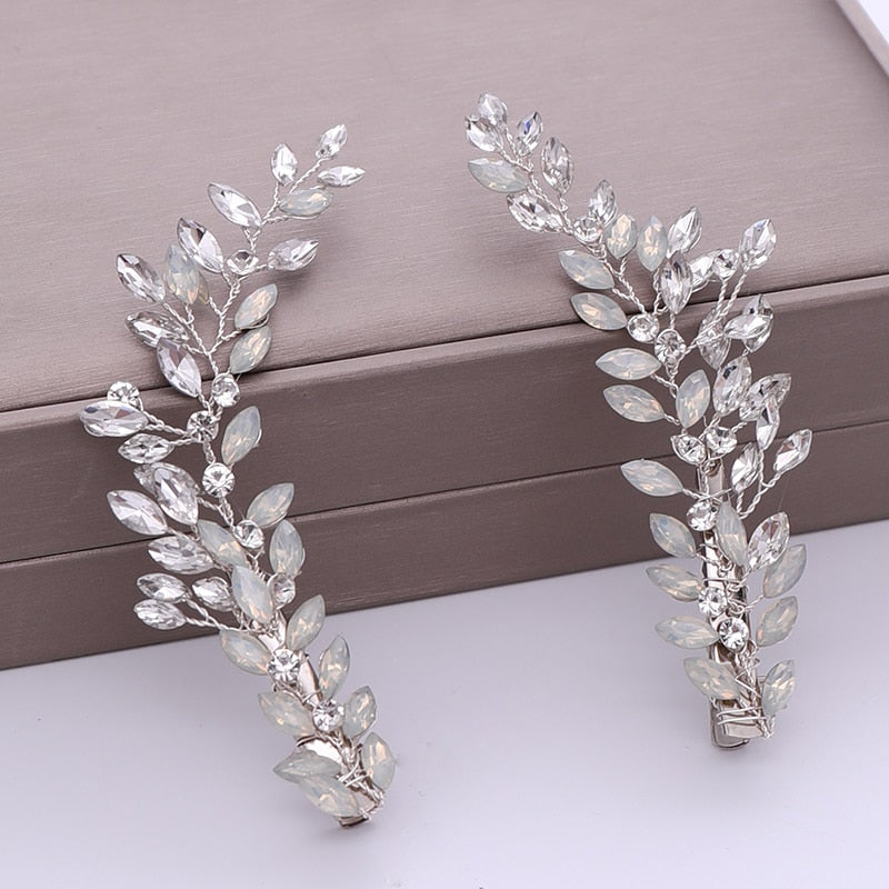 Cubic Zirconia, Diamond Floral shops Vine Leaves Bridal Hair Comb, Bridal Hair Accessories, Wedding Hair Accessory, Bridal Hair Comb