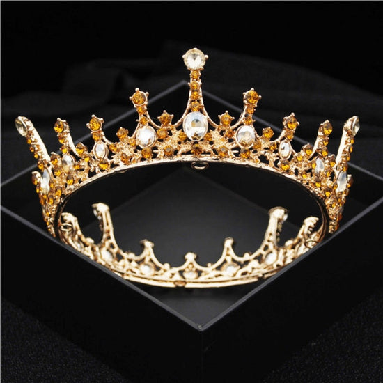 Multiple Colors Full Round Crystal Queen Crown