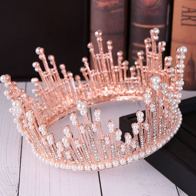 Rose gold, Bridal Tiara, Crystal Tiara, Crystal Wedding Crown, Rhinestone popular Tiara, Wedding Tiara, Diamante Crown Pageant Crown, Bridal Crowns