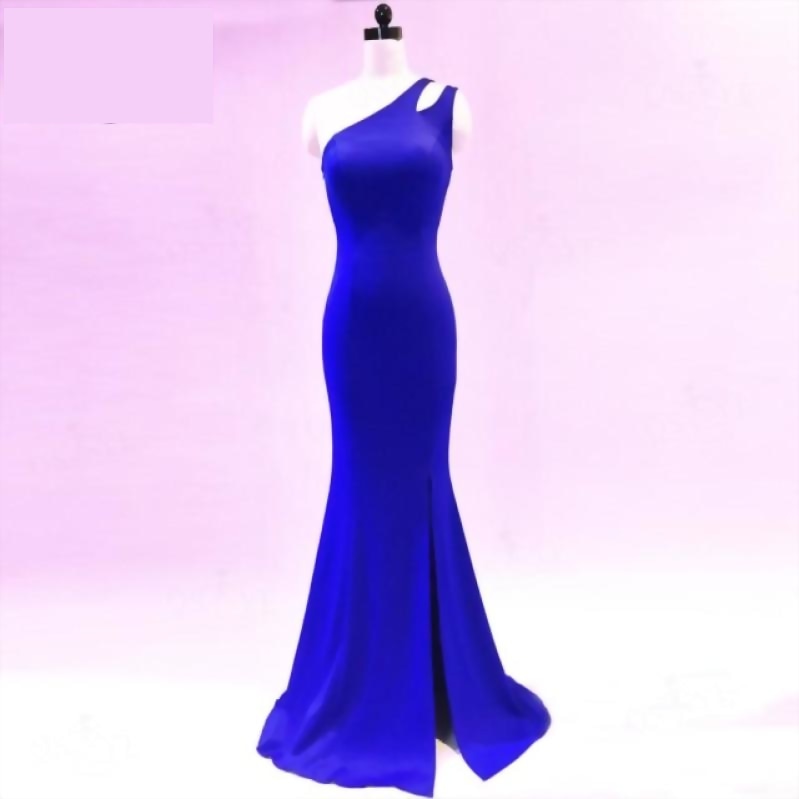 Huggy Jersey Mermaid Evening Dress  One Shoulder Formal Party Gown - TulleLux Bridal Crowns &  Accessories 
