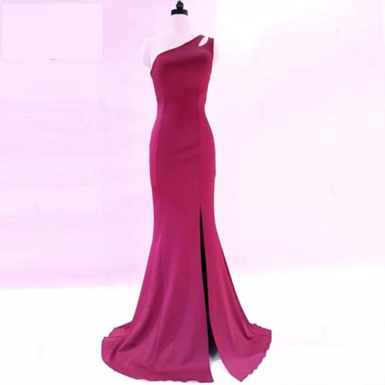 Huggy Jersey Mermaid Evening Dress  One Shoulder Formal Party Gown - TulleLux Bridal Crowns &  Accessories 