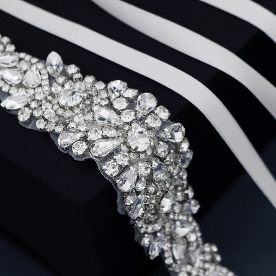 Bridal Wedding Dress Belt Accessories Crystal Handmade Sash - TulleLux Bridal Crowns &  Accessories 