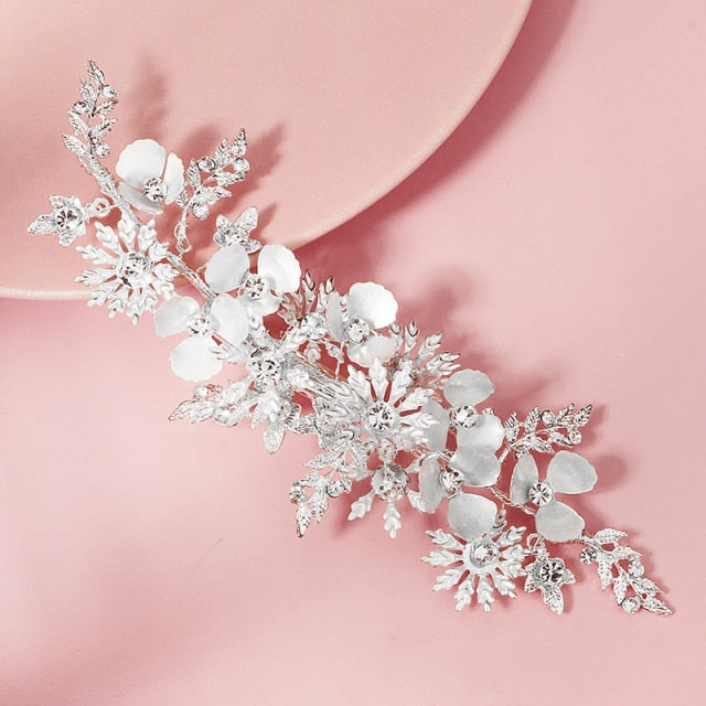 Gold or Silver Rhinestone Crystal Wedding Day Bridal Hair Clip - TulleLux Bridal Crowns &  Accessories 