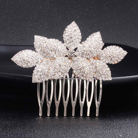 Full Austrian Crystal Hair Combs Fashion Wedding Bridal Hair Jewelry - TulleLux Bridal Crowns &  Accessories 