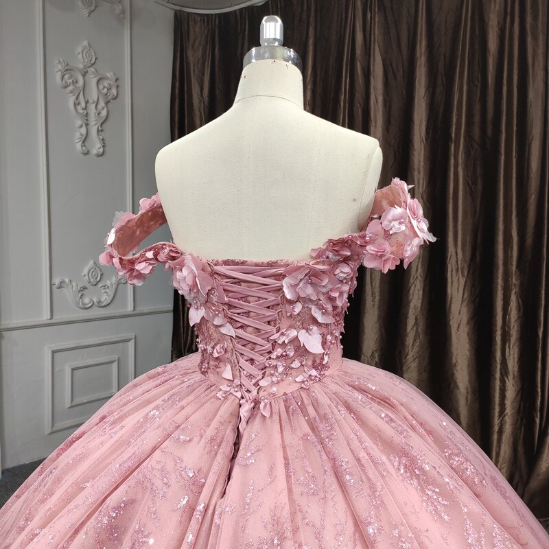 
                      
                        Quinceanera Ball Gown Pink Flower Dress
                      
                    