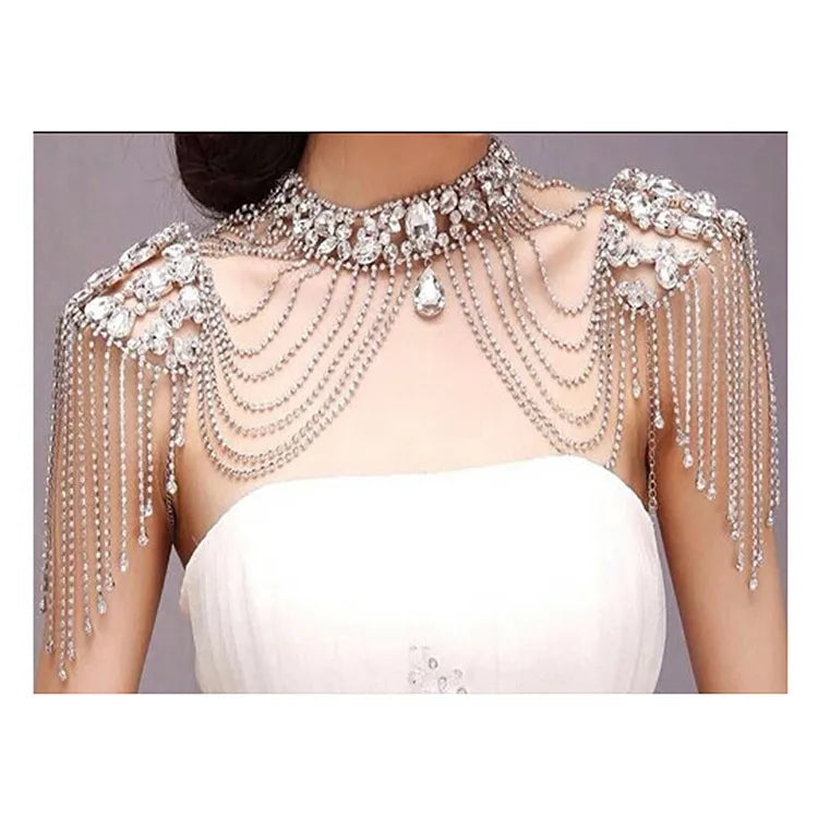 
                      
                        Rhinestone Crystal Handmade Bridal Shoulder Necklace Women Wedding Jewelry Chain
                      
                    