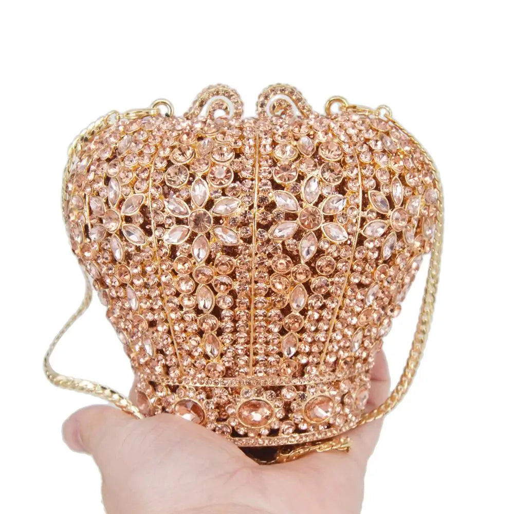 
                      
                        Crystal Crown Designer Purse Wedding Prom Evening Bag Wristlets
                      
                    