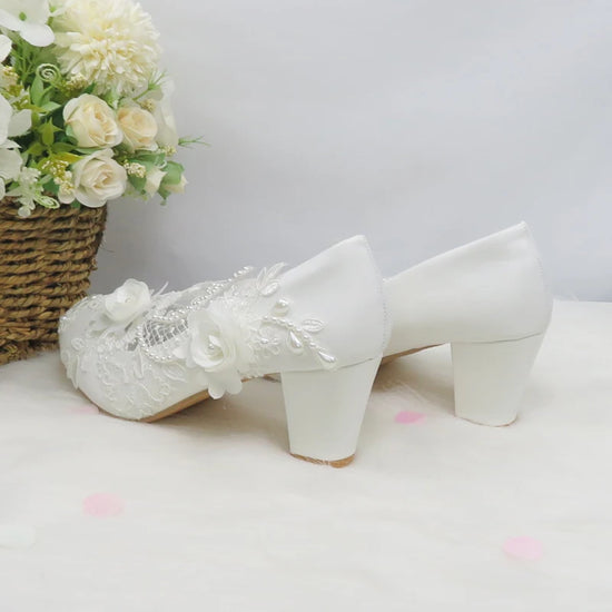 Bridesmaid Wedding Dress Shoes Medium Heel Party Pumps