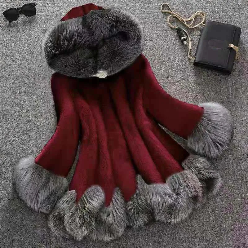 
                      
                        Winter Thick Warm Faux Fur Coat for Women Hooded Jacket
                      
                    