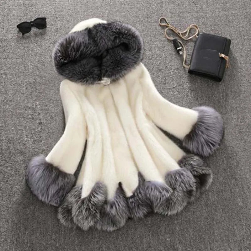 
                      
                        Winter Thick Warm Faux Fur Coat for Women Hooded Jacket
                      
                    