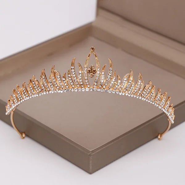 
                      
                        Champagne Gold Color Crown Wedding Hair Accessories Luxury Queen Tiara
                      
                    