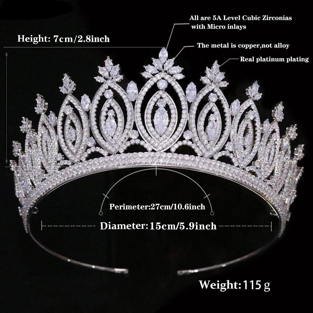 
                      
                        Cubic Zirconia Wedding Tiara Crowns Handmade Princess Bridal Hair Accessory
                      
                    