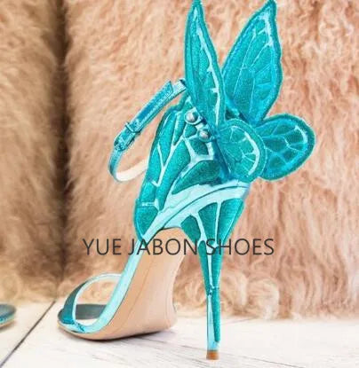 
                      
                        Women Summer Sandals Fashion Butterfly High Heel Ankle Strap Shoes
                      
                    