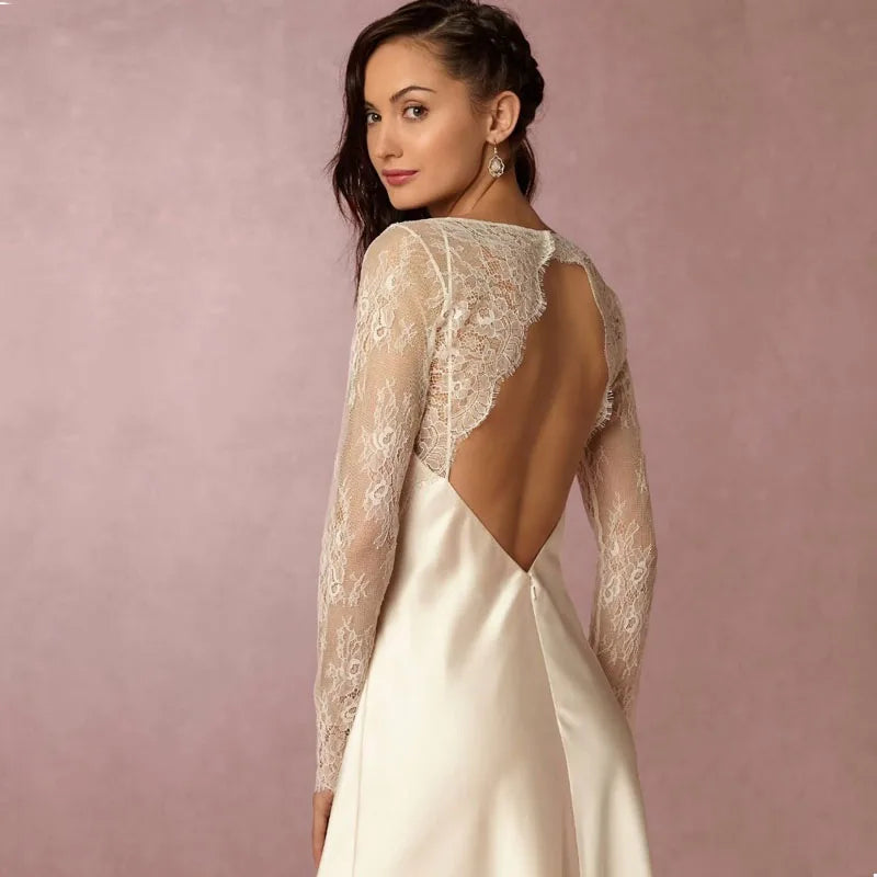 
                      
                        Elegant Long Sleeve Lace Jacket Wedding Bolero
                      
                    