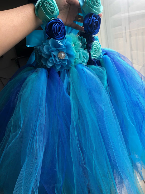 Tulle Chiffon Flower Girl Bridesmaid Birthday Party Dress