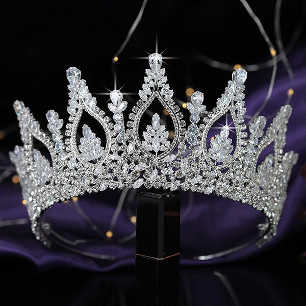 Cubic Zirconia Princess Pageant Wedding Hair Accessory Tiara Crown