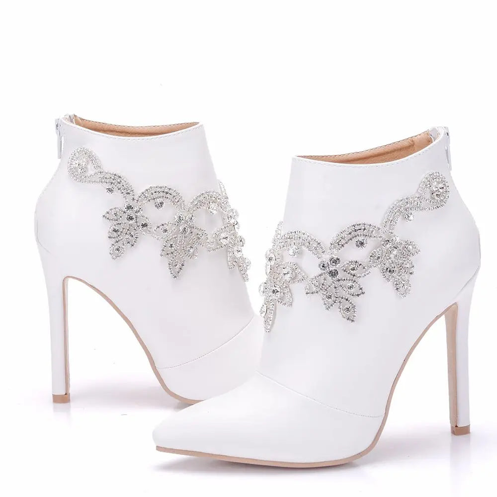 Crystal Queen Fashion High Heel Party Wedding Ankle Boots