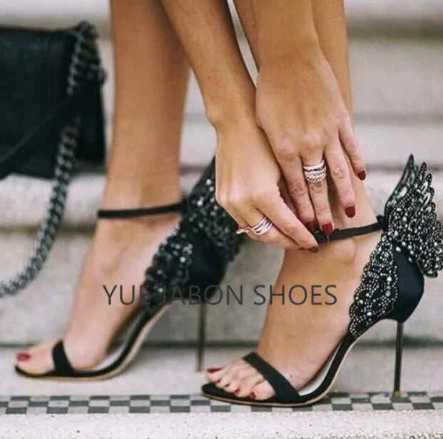 
                      
                        Women Summer Sandals Fashion Butterfly High Heel Ankle Strap Shoes
                      
                    