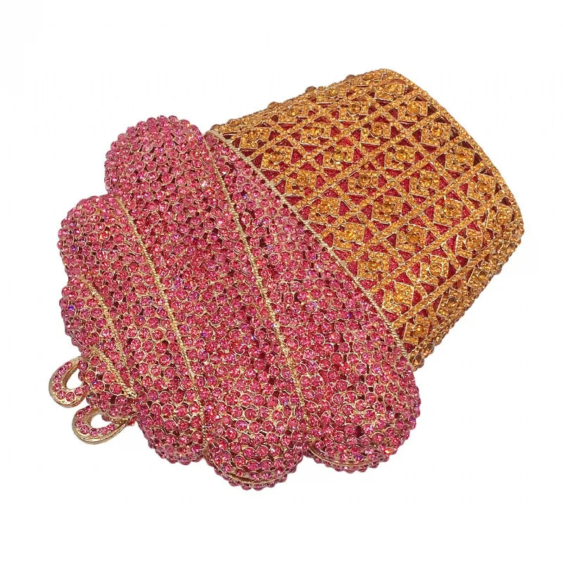 Ice Cream Crystal Evening Bag CupCake Wedding Party Prom Clutch Purse, elevate your evening ensemble with this whimsical crystal clutch