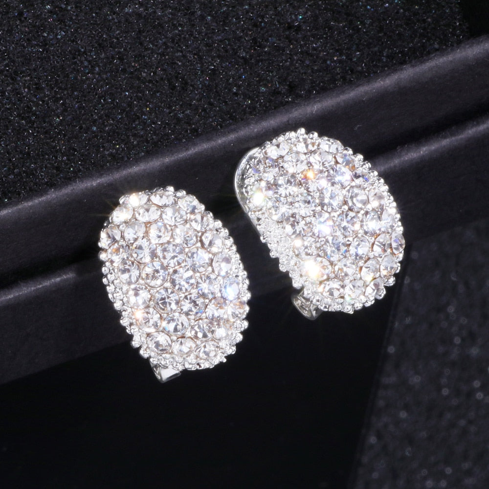Classic Design Romantic Jewelry AAA Cubic Zirconia Stone Stud Earrings