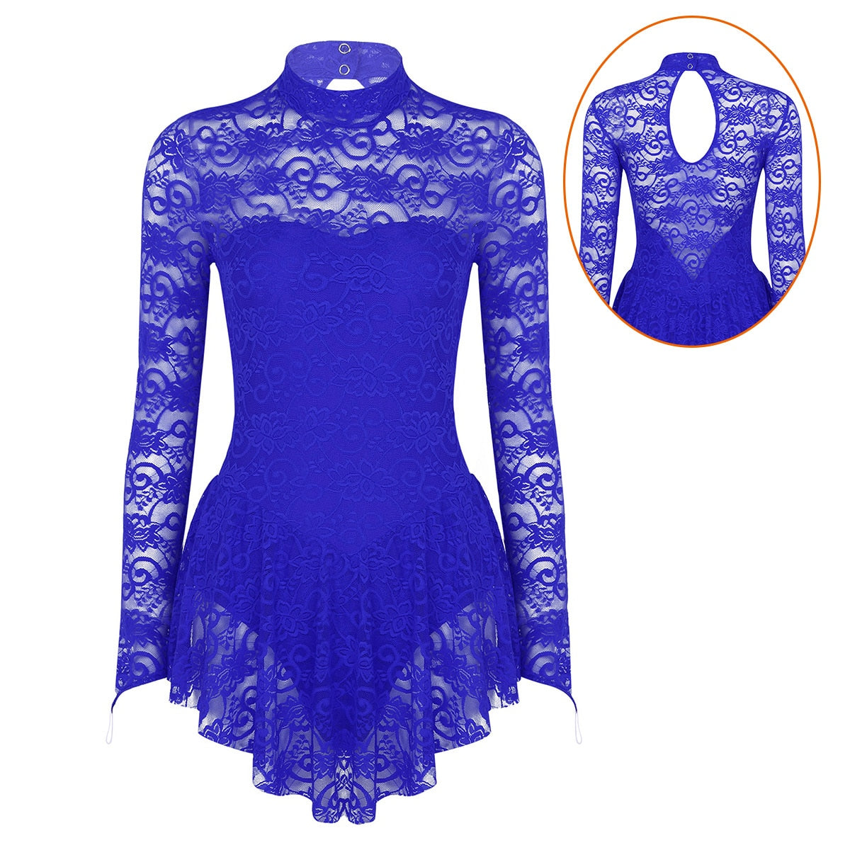 Load image into Gallery viewer, Adult Mock Neck Long Sleeve Ballet Gymnastics Figure Ice Skating Competition Costume
