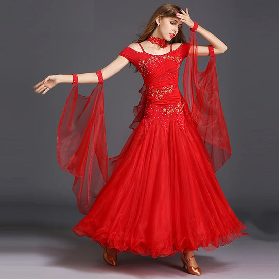 Standard Ballroom Dance Dresses For Women  Waltz Tango Flamenco Costume