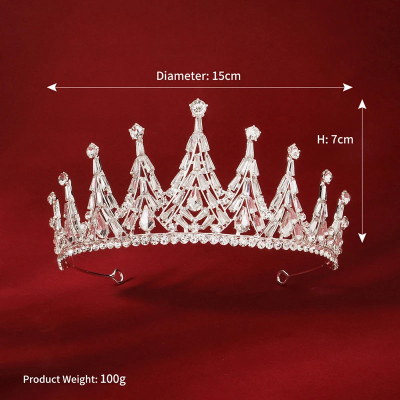 
                      
                        Fashion Crystal Bridal Wedding Crown Silver Color Tiara Hair  Accessory
                      
                    