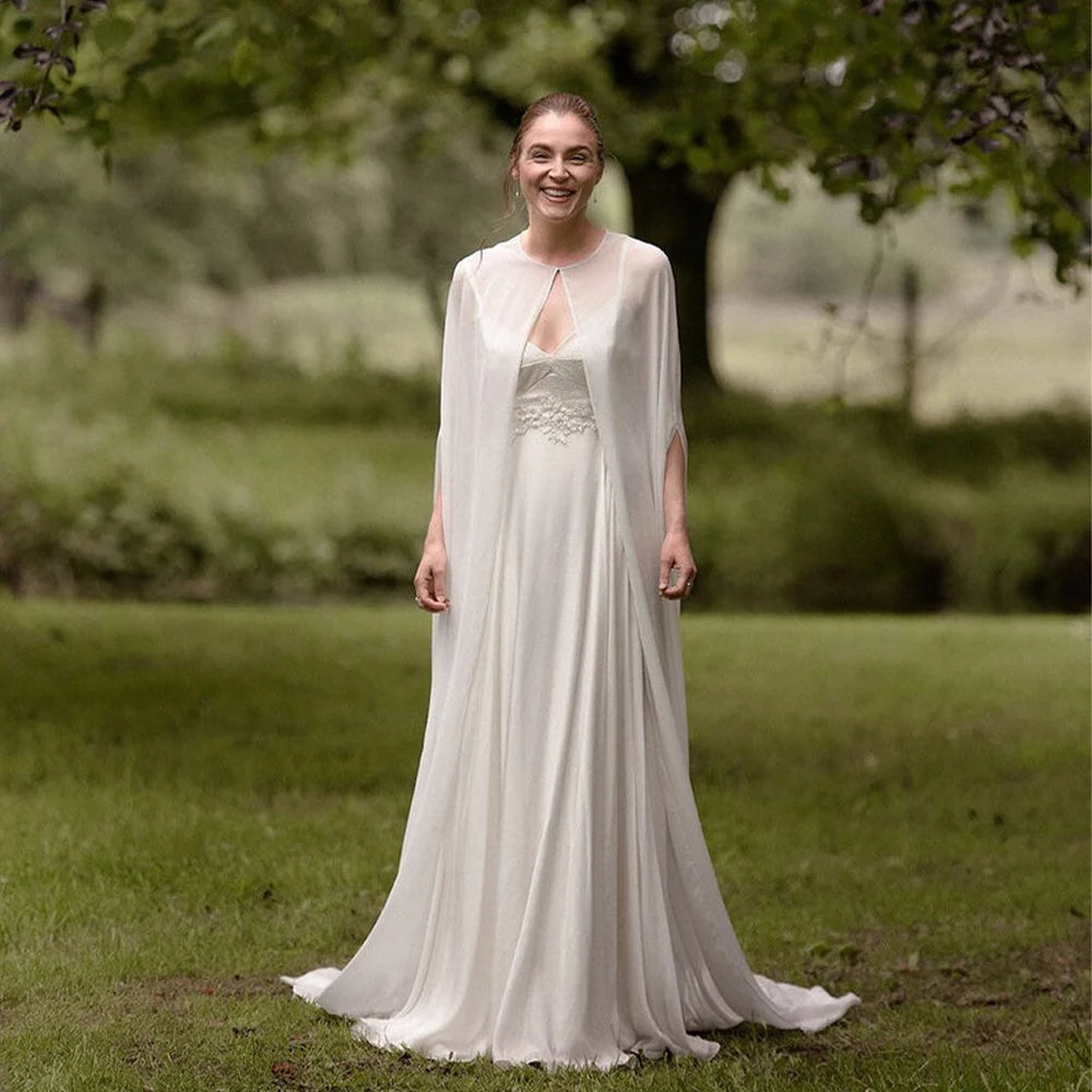 
                      
                        Wedding Bridal Chiffon Long Cape Party Formal Cloak Soft Elegant Bolero
                      
                    